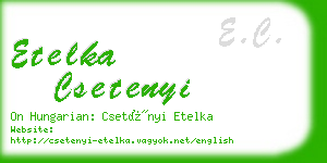 etelka csetenyi business card
